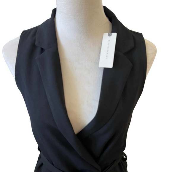 Anthropologie Black NWT Wrap Dress with Sash and Sleeveless Turkey Polyester XXS - Picture 6 of 8